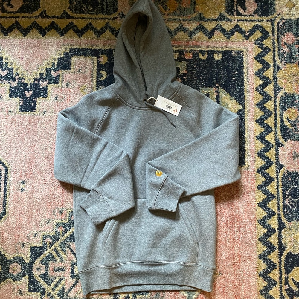NWT Carhartt WIP Chase Hooded Sweatshirt in Heather Gray
